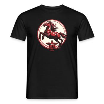 Cheval de propagande de l’étoile rouge - T-shirt homme - noir - Devant - AI Model Male 178 light (178cm)