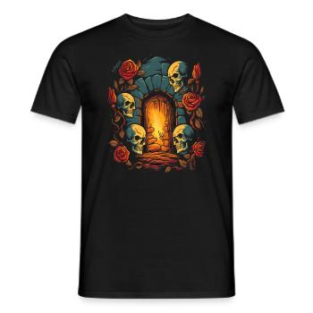 The Dark Dungeon Love: Skulls and Roses - Men's T-Shirt - black - Front - AI Model Male 178 light (178cm)