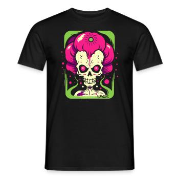 Crâne de Zombie squelette Pop Art coloré - T-shirt homme - noir - Devant - AI Model Male 178 light (178cm)