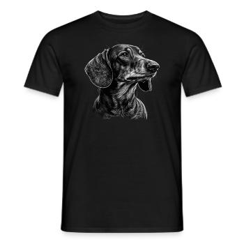 Dachshund - Men's T-Shirt - black - Front - AI Model Male 178 light (178cm)