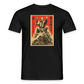 Parodie japanisches Actionfilm-Plakat: Shaolin Zen - Männer T-Shirt - Schwarz - Vorne - AI Model Male 178 light (178cm)
