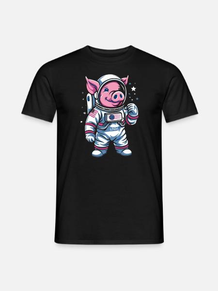 Petit Cochon : Cochon Astronaute - T-shirt homme - noir