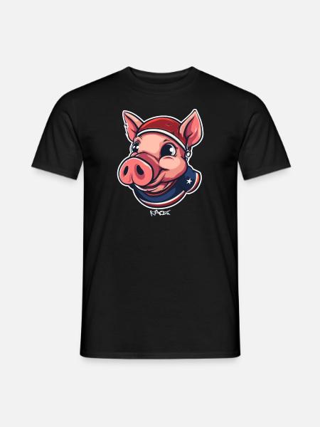Ein patriotisches Sport Schwein - Männer T-Shirt - Schwarz