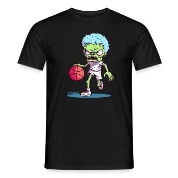 Funny Candy Colors Zombie Basketball Player - Men's T-Shirt - black - Front - AI Model Male 178 light (178cm)
