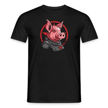 Star Pig - Men's T-Shirt - black - Front - AI Model Male 178 light (178cm)