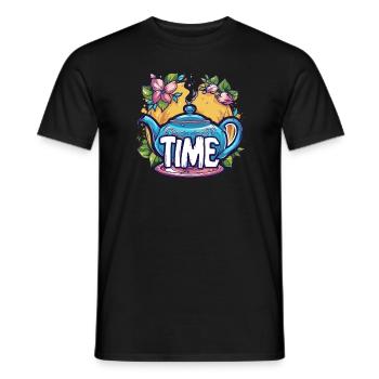 Diese Teekanne sagt, es ist Teezeit - Männer T-Shirt - Schwarz - Vorne - AI Model Male 178 light (178cm)