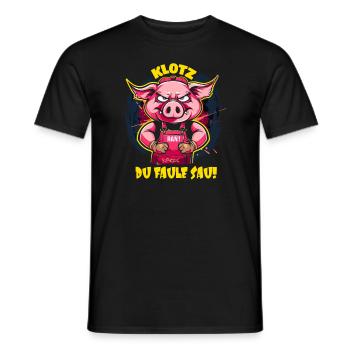 Connecte-toi, cochon paresseux ! Artisan porcin - T-shirt homme - noir - Devant - AI Model Male 178 light (178cm)