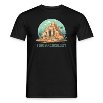 I love archaeology - Men's T-Shirt - black - Front - AI Model Male 178 light (178cm)
