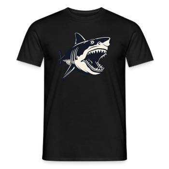 Un requin de dessin animé à l’ancienne - T-shirt homme - noir - Devant - AI Model Male 178 light (178cm)