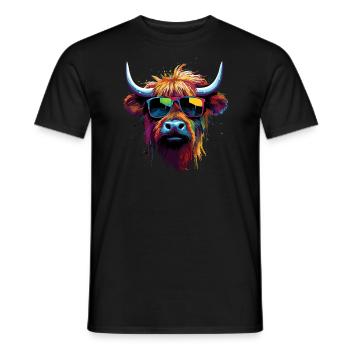 Bœuf écossais écossais frais - T-shirt homme - noir - Devant - AI Model Male 178 light (178cm)