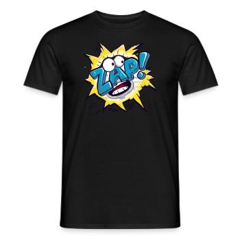 crash bang boom comic cartoon sounds zip zap - Men's T-Shirt - black - Front - AI Model Male 178 light (178cm)