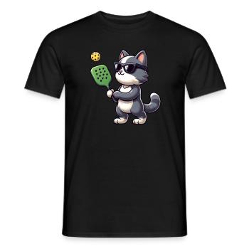 Pickleball Player Cat Lovers Funny - Men's T-Shirt - black - Front - AI Model Male 178 light (178cm)