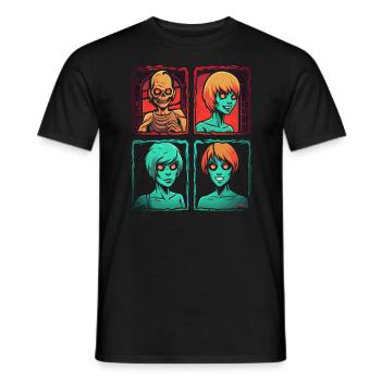 Just a cool horror cartoon - Men's T-Shirt - black - Front - AI Model Male 178 light (178cm)
