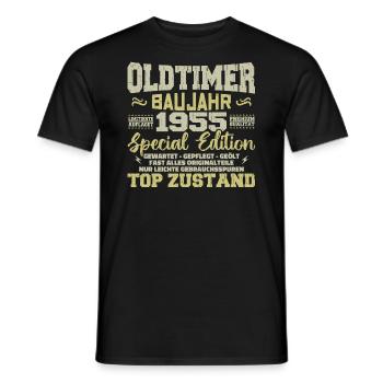 Vintage 1955 Born Retro Birthday Vintage - Men's T-Shirt - black - Front - AI Model Male 178 light (178cm)