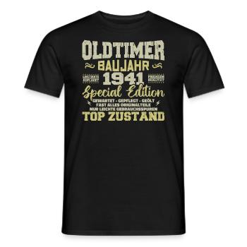 Jahrgang 1941 geboren Retro Geburtstag Vintage - Männer T-Shirt - Schwarz - Vorne - AI Model Male 178 light (178cm)