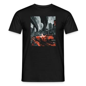JDM Anime Japanisches Super-Sportwagen-Drift-Auto - Männer T-Shirt - Schwarz - Vorne - AI Model Male 178 light (178cm)