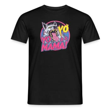 Un loup animal avec des dents, yo ! Yo Mama, ta mère - T-shirt homme - noir - Devant - AI Model Male 178 light (178cm)