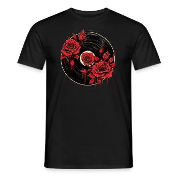 Vinyl Records Love - Men's T-Shirt - black - Front - AI Model Male 178 light (178cm)
