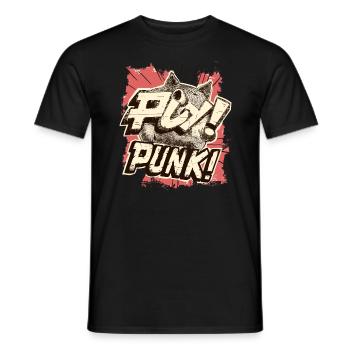 Cartoon Punk Schwein - Männer T-Shirt - Schwarz - Vorne - AI Model Male 178 light (178cm)