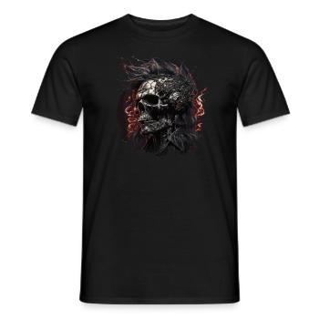 Cyborg Zombie Skull Disc Jockey - Men's T-Shirt - black - Front - AI Model Male 178 light (178cm)
