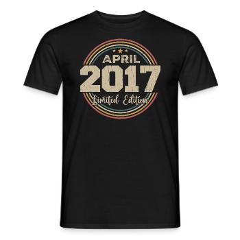 April 2017 Birthday Gift April 2017 Retro - Men's T-Shirt - black - Front - AI Model Male 178 light (178cm)