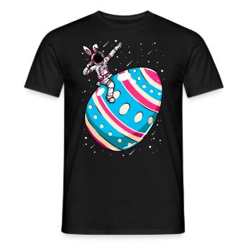 Astronaute - oeuf de pâques space - T-shirt homme - noir - Devant - AI Model Male 178 light (178cm)