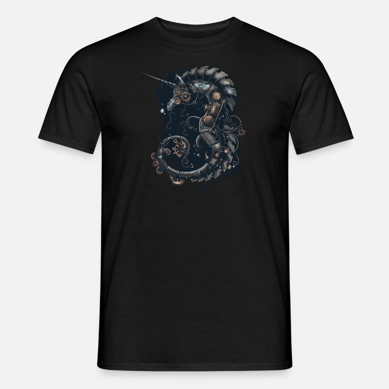 Steampunk Seepferdchen - Männer T-Shirt - Schwarz