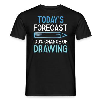 Drawer Today's Forecast Drawing - Männer T-Shirt - Schwarz - Vorne - AI Model Male 178 light (178cm)