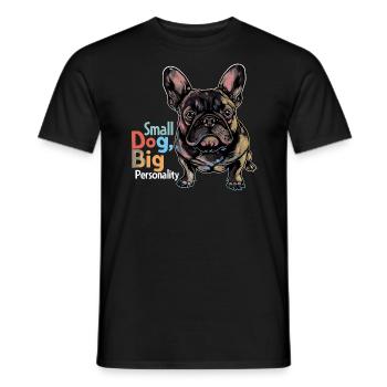Cute french bulldog - Men's T-Shirt - black - Front - AI Model Male 178 light (178cm)