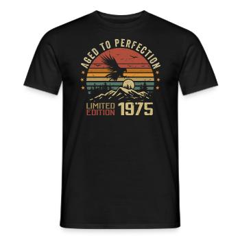 Jahrgang 1975 Limitierte Auflage 1975 Retro 1975 - Männer T-Shirt - Schwarz - Vorne - AI Model Male 178 light (178cm)