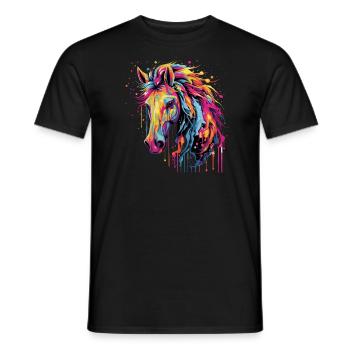 Pferdeliebe - Männer T-Shirt - Schwarz - Vorne - AI Model Male 178 light (178cm)