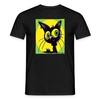 Die coolste und beste Katze - Männer T-Shirt - Schwarz - Vorne - AI Model Male 178 light (178cm)
