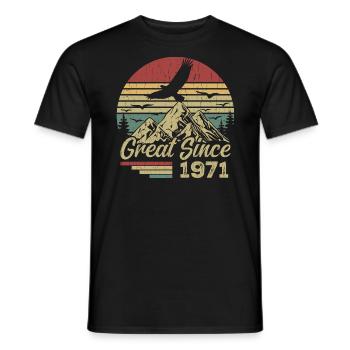Vintage 1971 Cadeau D’anniversaire 1971 Retro 1971 - T-shirt homme - noir - Devant - AI Model Male 178 light (178cm)