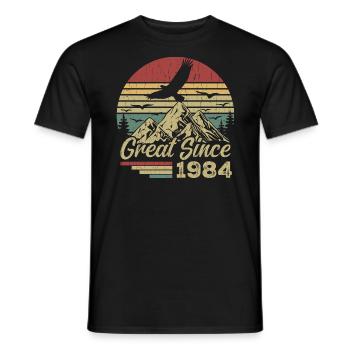 Vintage 1984 Cadeau D’anniversaire 1984 Retro 1984 - T-shirt homme - noir - Devant - AI Model Male 178 light (178cm)