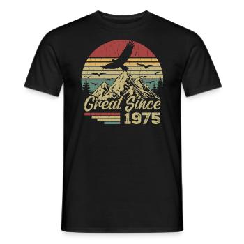 Jahrgang 1975 Retro 1975 Geburtstagsgeschenk - Männer T-Shirt - Schwarz - Vorne - AI Model Male 178 light (178cm)