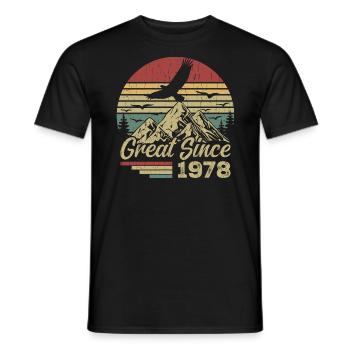 Vintage 1978 Cadeau D’anniversaire 1978 Retro 1978 - T-shirt homme - noir - Devant - AI Model Male 178 light (178cm)