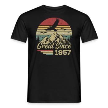 Jahrgang 1957 Retro 1957 Geburtstagsgeschenk - Männer T-Shirt - Schwarz - Vorne - AI Model Male 178 light (178cm)