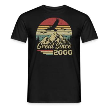 Vintage 2000 Birthday Gift 2000 Retro 2000 - Men's T-Shirt - black - Front - AI Model Male 178 light (178cm)