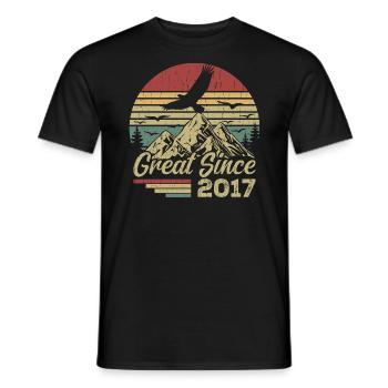 Vintage 2017 Cadeau D’anniversaire 2017 Retro 2017 - T-shirt homme - noir - Devant - AI Model Male 178 light (178cm)