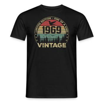Vintage 1969 Original 1969 Retro Birthday 1969 - Men's T-Shirt - black - Front - AI Model Male 178 light (178cm)