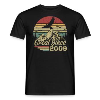 Vintage 2009 Retro 2009 Birthday Gift - Men's T-Shirt - black - Front - AI Model Male 178 light (178cm)