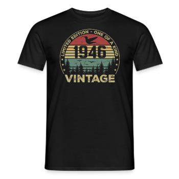 Jahrgang 1946 Original 1946 Retro Geburtstag 1946 - Männer T-Shirt - Schwarz - Vorne - AI Model Male 178 light (178cm)