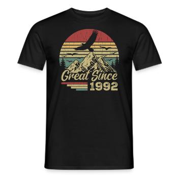 Vintage 1992 Birthday Gift 1992 Retro 1992 - Men's T-Shirt - black - Front - AI Model Male 178 light (178cm)