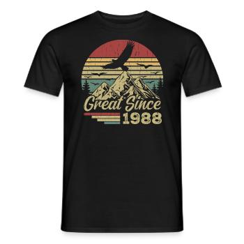 Jahrgang 1988 Retro 1988 Geburtstagsgeschenk - Männer T-Shirt - Schwarz - Vorne - AI Model Male 178 light (178cm)