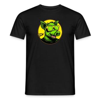 The coolest pig, yo - Men's T-Shirt - black - Front - AI Model Male 178 light (178cm)