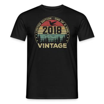 Vintage 2018 Original 2018 Retro Anniversary 2018 - Men's T-Shirt - black - Front - AI Model Male 178 light (178cm)