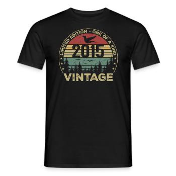Vintage 2015 Original 2015 Rétro Anniversaire 2015 - T-shirt homme - noir - Devant - AI Model Male 178 light (178cm)