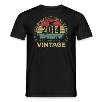 Vintage 2014 Original 2014 Retro Birthday 2014 - Men's T-Shirt - black - Front - AI Model Male 178 light (178cm)