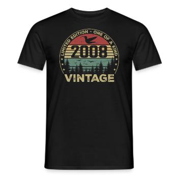 Jahrgang 2008 Original 2008 Retro Jubiläum 2008 - Männer T-Shirt - Schwarz - Vorne - AI Model Male 178 light (178cm)