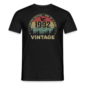 Vintage 1992 Original 1992 Retro Birthday 1992 - Men's T-Shirt - black - Front - AI Model Male 178 light (178cm)